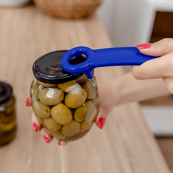Jar Opener for Seniors with Arthritis, Plastic Jar Lid Opener for Weak Hands, Jar Opener Tool 5.5 inch – Blue