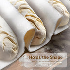 Prutomr Dough Proofing Cloth 35"x26" Large, Professional Heavy Duty Bakers Couche for Bagutter Loaves, 100% Natural Unbleached Cotton Fabric Towel for French Baguettes, Shaping Tool for Bread Baking