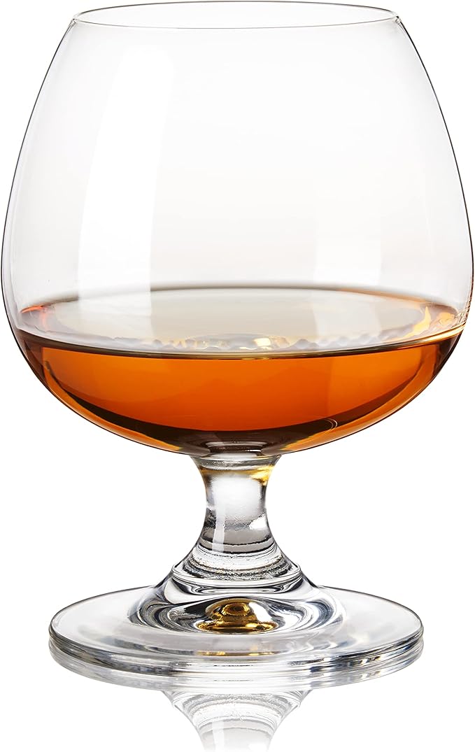 True Brandy Bourbon Whiskey Cognac Scotch Drinking Glasses, Superb Lead-Free Crystal Snifter Glass for Cocktail Party Dishwasher Safe, 14 oz, Set of 4
