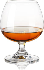 True Brandy Bourbon Whiskey Cognac Scotch Drinking Glasses, Superb Lead-Free Crystal Snifter Glass for Cocktail Party Dishwasher Safe, 14 oz, Set of 4