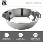 American Metalcraft 20 qt Stainless Steel Mixing Bowl,Silver