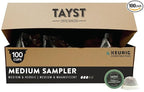 Tayst Coffee Pods, Medium Sampler Box Medium Roast, K Cups Compatible with Keurig Coffee Maker, Sustainable Single Serve, Pack of 100