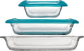 Libbey Baker’s Premium 5 Piece Glass Baking Dish Set, Stackable Casserole Dish with Lid Set, Baking Glassware for Casseroles, Lasagna, Brownies