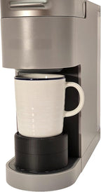 Elevate Anti-Splash Cup Riser Accessory for most Keurig K-cup, Cuisinart Single Serve, and other Coffee Makers, Adjustable for Cup Size and Drip Tray Type (Black with Black Base)