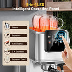 KEENSTAR 20Bar Espresso Machine with Hot & Rapid Cold Brew, Stainless Steel Coffee Makers, Espresso Maker with Milk Frother Steam Wand, Touch Screen with Water Tank for Latte, Cappuccino, Gift