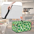 Clover Print Toaster Oven Cover Heavy Duty, Heat Resistant Dust-proof Toaster Cover Kitchen Small Appliance Protective Slipcover Washable Slipcover for Kitchen Counter, Green, L