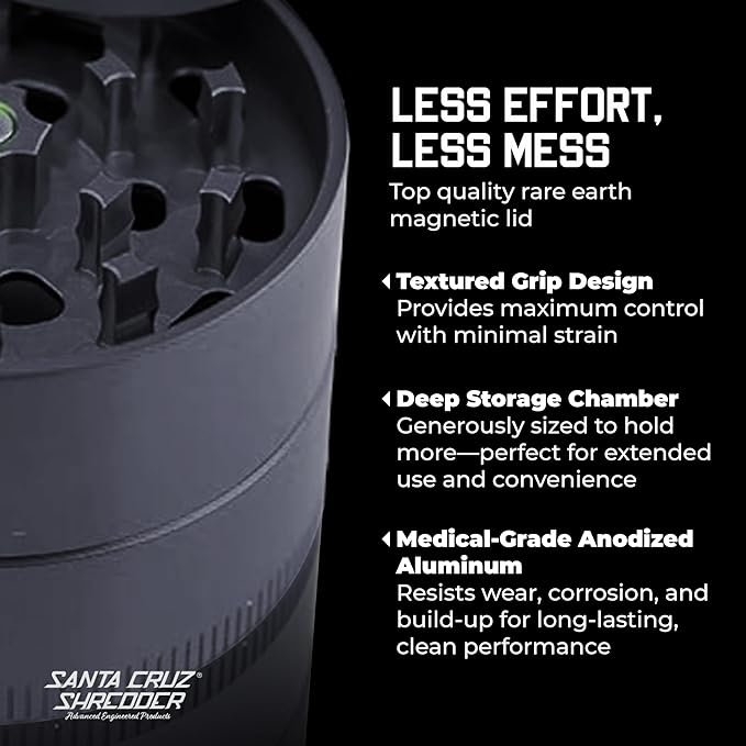 Santa Cruz Shredder Metal Spice Grinder Made in USA (Medium (2.2 Inch), Grey)