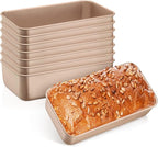Leonyo 8 Pack Nonstick Loaf Pans for Baking Bread, 9x5IN Stainless Steel Loaf Pans for Homemade Bread Baking, Meatloaf, Bananas, Brownies, Lasagnas, Oven Safe, Rose Gold