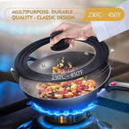 Ydeapi Universal Lid for Pots, Pans and Skillets, Pot Lid With Heat Resistant Silicone Rim and Tempered Glass, Fits 11", 12", 12.5" Diameter Pots and Pans