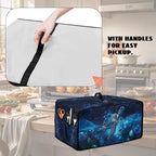 Starry Sky Ocean Turtle Print Toaster Oven Dust-proof Cover, Heat-resistant Anti Fingerprint Microwave Oven Cover, Compatible with Most Small Appliance (Small-14.5 * 18.46 * 9 inches)