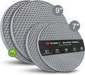 Silicone Trivet Mats - Walfos Heat Resistant Pot Holders Set, 4pcs 2 Sizes 7 Inch & 9 Inch, Multipurpose Non-Slip Hot Pads for Hot Pot, Hot Dishers, Jar Opener, Food Grade & BPA Free (Nordic Grey)