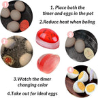 Lasubst Egg Timer for Boiling Eggs that Changes Color When Done, Classic Red, Pack of 2