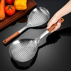 Stainless Steel Colander Strainer Pasta Food Noodle Grease Drain Fine Mesh Metal Kitchen Universal Clip on Spider Handle