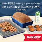 Bake with Elegance: 6-Cup Cake/Muffin Pan Set - Blue, Teal, Marble, Golden, Cream - Aluminized Steel with Ceramic Non-Stick Coating, PFOA & PFAS Free - Non-Toxic, Heavy-Duty Bakeware