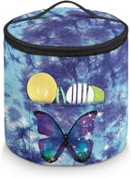 Electric Pressure Cooker Insulation Bag Effective Insulation Pressure Cooker Insulation Bag Enclosed on the Bottom, Butterfly Blue Tie Dye