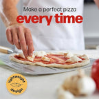 Hans Grill Pizza Peel PRO | Made for XL Pizza 12 inch + | Professional Restaurant Grade Perforated Metal Non-Stick Paddle for launching, turning and retrieving pizzas (Peel Pro) (Grey)