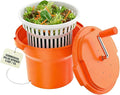 Commercial Salad Spinner - 2.5 Gallon Salad Dryer w/Aluminum Handle & Draining Hose, 10Qt Manual Salad Spinner for up to 3 Heads of Lettuce Spinner Large for Catering Kitchen Cafe