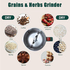 Grinder for Kitchen, Spice Grinder Electric Dry Comes With 3 Removable Stainless Steel Blades, 500w Suitable For Grinding Spices, Herbs, Coffee Beans, Grains, Nuts (Black)