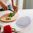 PRETYZOOM Multifunctional Kitchen Grater Slicer Stainless Steel Vegetable Cutter Portable Kitchen Gadget 9.44X7.44X2.36 Inch for Efficient Food Preparation