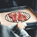 Oval Roasting Rack with Integrated Feet, Non-Stick Coating, Baking Rack Easy to Clean for Cooking, Roasting, Drying, Grilling 10 * 6.5'' inches Black