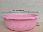 4 pcs Plastic Wash Basket Round Perforated Colander Wash Vegetables and Fruits Drain Cooked Pasta Kitchen Essentials Food Strainer Basket Strainer Kitchen pink