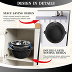 4-1 Colander with Bowl Set - Colander for Kitchen - Rotatable Strainers and Colanders(Patented) - Pasta Strainer - Bowl With Colander & New Upgraded Graters for Fruit Veggie, Kitchen Essentials, Black