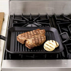 Lodge BOLD 12 Inch Seasoned Cast Iron Grill Pan; Design-Forward Cookware