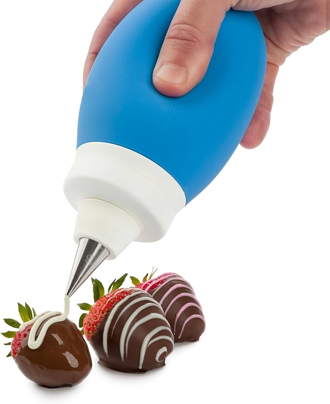 PrepWorks Melt + Drizzle Decorating Set - Versatile Kit for Dazzling Desserts & Pastries - Perfect for Melting, Drizzling, and Decorating - Create Stunning Treats with Ease (Blue)