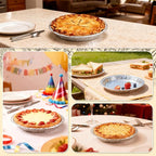 50 Pack 9 Inch Disposable Aluminum Foil Pie Pans - Curl Lip Design, Lightweight & Sturdy with Even Heat Distribution for Tarts & Pastry Crusts