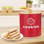 Red Cookie Jars with Lids Airtight, 1.5 Gallons Cookie Tins, Large Cookie Jar for Kitchen Counter Decorative for Farmhouse, Christmas, and Gift Giving Cookie Storage Containers