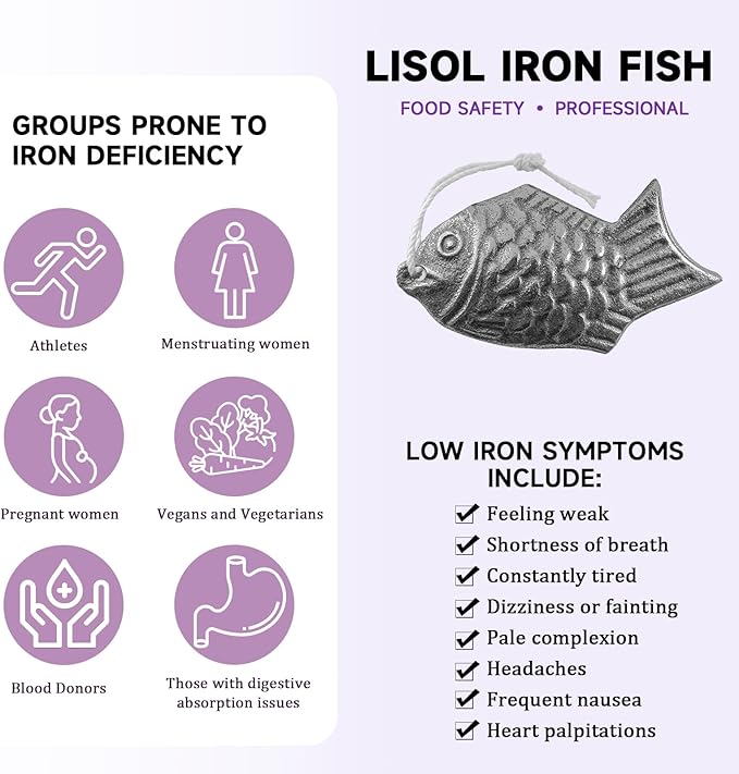 Iron Fish 2 Pack, Add Natural Sources of Iron to Food and Water, Effective and Safe Cooking Tool, Reduce The Risk of Deficiency for Vegans, Athletes, Pregnant Women