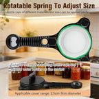 4 in 1 Multi-Purpose Jar Opener,Adjustable Stainless Steel Jar Opener,Multi-Functional Retractable Jar & Bottle Openers,Multi Size Lid Tool for Jars Cans Wine Bottles,Home Kitchen Helper(Black)