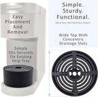Elevate Anti-Splash Cup Riser Accessory for most Keurig K-cup, Cuisinart Single Serve, and other Coffee Makers, Adjustable for Cup Size and Drip Tray Type (Black with Light Gray Base)