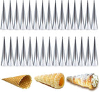 30 PCS Non-Stick Stainless Steel Cream Horn Molds - Large, 5" Big Size for DIY Cooking Danish Pastry, Lady Lock, Croissant, Ice Cream Egg Roll