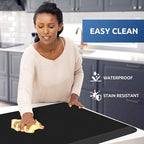 KitchenClouds Kitchen Mat Cushioned Anti Fatigue Rug 22"x54" Water Resistant, Non Slip, Standing and Comfort Desk/Floor Mats for House Sink Office (Black,0.8inch)