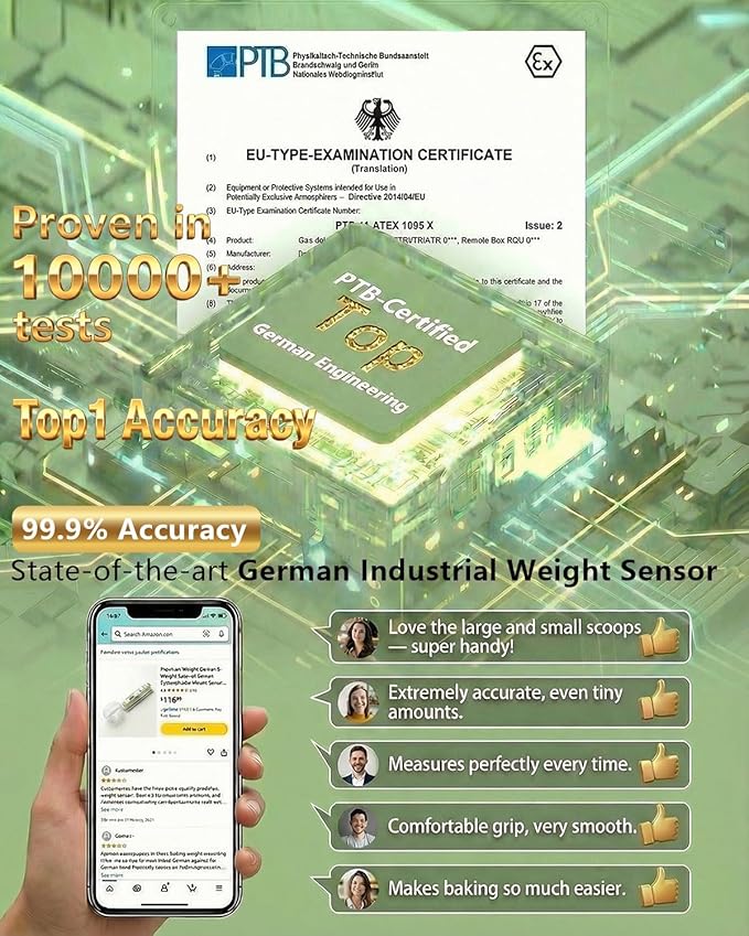 2026 Upgraded 2-In-1 Digital Measuring Spoon 【High-Precision 0.01oz/0.1g · Tested 10000+】 Baking Scale 【7-Unit】 Digital Kitchen Scale for Baking, Gram Scale for Weight Loss, Large & Small Scoop, Green