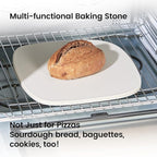 Pizza Stone, 12" x 11" x 0.47" Ceramic Coating & Cordierite Pizza Stones for Oven Grill BBQ, Heavy Duty Non Stick Baking Stone for Pizza & Bread, Unique Shape Design Grilling Stone (White)