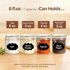 ComSaf 8oz Glass Jars with Airtight Lids (Value Pack of 12), Bulk Cylindrical Jelly Jars for Complete Pantry Organization, 240ml Small Canisters for Sourdough Discard, Spices, Crafts & More