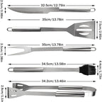 Small Travel 5-Piece 304 Stainless Steel Grill Tool Set with Storage Case – BBQ Grilling Accessories, Ideal Gift for Men & Cooking Lovers