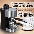 Espresso Maker with Steamer with Drip tray, Built-In Milk Frother and Reservoir with Adjustable Control Knob, 5 Bar Coffee Maker and Cappuccino Machine