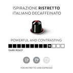 Nespresso Capsules Original Line, Ristretto Decaffeinato, Dark Roast Coffee, 50 Count Coffee Pods