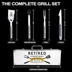 Retirement Gifts for Men, Retired Gifts for Men, Dad, Grandpa, Coworker, Teacher, Boss, Retirees Heavy Duty Grilling Accessories for BBQ, Thick Stainless Steel Grill Utensils with Non-Slip Handle Tool