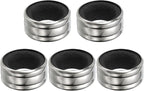 PATIKIL 5 Pcs Wine Bottle Collars, Stainless Steel & Velvet Felt Bottle Drip Ring Anti-overflow Wine Drip Catcher Accessories for Kitchen Bar Party Beverage, Black (Regular)