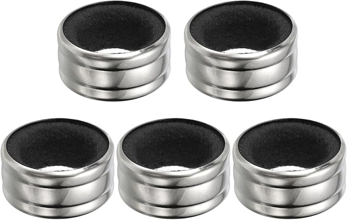 PATIKIL 5 Pcs Wine Bottle Collars, Stainless Steel & Velvet Felt Bottle Drip Ring Anti-overflow Wine Drip Catcher Accessories for Kitchen Bar Party Beverage, Black (Regular)