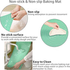Silicone Pastry Mat 32" x 24" Extra Thick Non Stick Baking Mat with Measurements and Edge Heightening, Food Grade Silicone Rolling Mat for Pastry, Bread, Cookies, Pizza, Fondant, Pasta