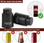 1 Pack Vacuum Champagne and Wine Bottle Stoppers - Reusable Preserver Corks, Keep Fresh for Wine Lovers for Christmas