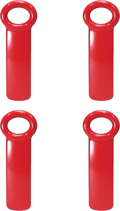 Brix Original Easy Jar Key Opener, Great for Kids and Arthritis and Carpal Tunnel Sufferers, Red, Set of 4