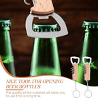 Ziliny 24 Pcs Bottle Opener Keychain Bulk Wine Bottle Beer Opener Keychain 3.27" Stainless Steel Corkscrew Waiter Corkscrew Wine Keyring Gifts for Christmas Bar Party Wedding Home (Brown)