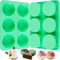 Siodisr 2Pcs Oreo Cookie Chocolate Silicone Mold, 6-Cavity Round Cylinder Oreo Chocolate Cover Molds for Candy, Silicone Baking Molds for Mini Cakes, Jelly
