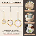 Norme 7 Quart Stainless Steel Gold Colander and 3 Pcs Gold Fine Mesh Strainer, Stainless Steel Pasta Rice Food Metal Strainer with Handles, Easy Clean and Dishwasher Safe